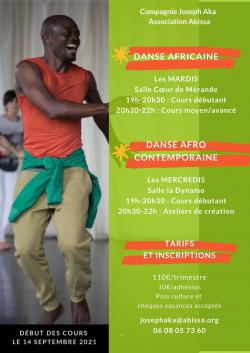 Cours de danse africaine et afro-contemporaine par la compagnie Joseph Aka, à Chambéry