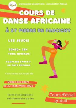 Cours de danse africaine et afro-contemporaine par la compagnie Joseph Aka, à Chambéry